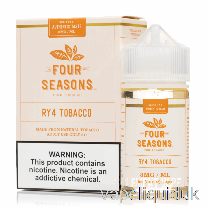 RY4 Tobacco - Four Seasons - 60mL 3mg Vape Liquid